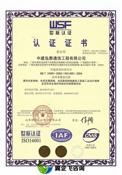 苏州相城区ISO9001认证程序文件