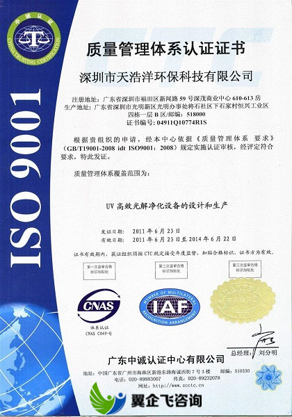 苏州相城区ISO9001认证程序文件