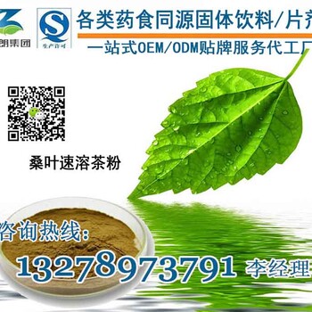 桑叶速溶茶粉贴牌OEM/绿茶叶固体饮料提取贴牌