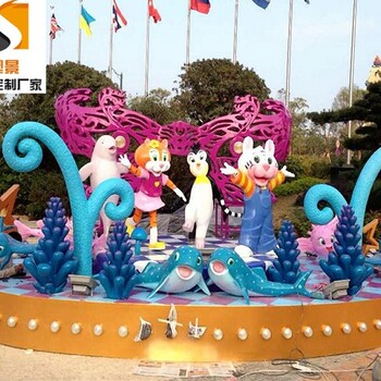 上海玻璃钢海底生物造景雕塑儿童乐园室内观光景观雕塑制作
