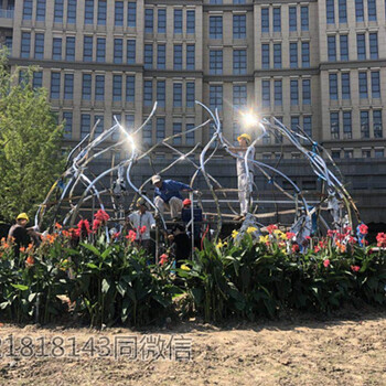 黃石廣場不銹鋼燈光雕塑承接景觀工程雕塑加工