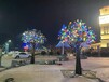 常德不銹鋼水晶樹雕塑木棉樹室外LED夜景燈飾