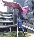 江西金屬鍍彩鴿子雕塑酒店幾何翅膀擺件