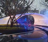 大同年會場景布景抽象燈光雕塑不銹鋼烤漆工藝定制