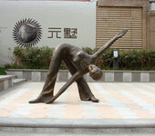 甘肃舞蹈人物铸造锻铜雕塑小区门口双人舞摆件