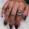 2017新款套装戒指欧美民族风时尚复古雕花宝石9件套组合关节戒指