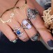 外贸热销套装戒指欧美时尚复古宝石5件套关节戒指厂家直销