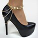 外貿熱銷重金屬流蘇女式鑲鉆高跟鞋鞋鏈歐美時尚新款鞋飾腳鏈