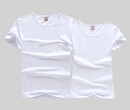 现货空白色纯棉短袖T恤文化衫工作服班服定制圆领广告衫