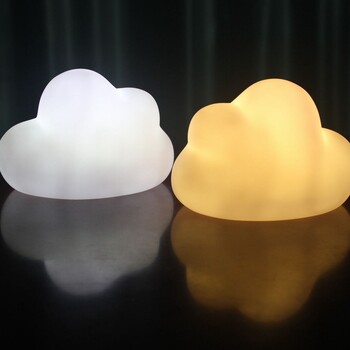 可爱笑脸云朵灯儿童卧室LED发光小夜灯装饰灯PVC搪胶白云喂奶灯