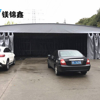 定做工厂仓库推拉雨棚大型电动伸缩移动雨蓬篮球网球训练场雨篷