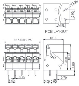 弹簧式PCB接线端子KF243