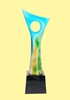 香港琉璃獎杯供應廠家，高檔琉璃擺件，投資公司最佳貢獻獎杯制作