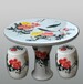 景德镇陶瓷手绘青花牡丹一桌四凳庭院户外桌桌凳套装