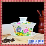 纯手工薄胎复古青花盖碗功夫茶具盖碗景德镇泡茶陶瓷盖图片5