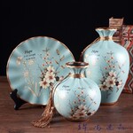 欧式简约创意客厅家居软装饰品摆件陶瓷器陶艺插花三件套花艺花瓶