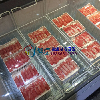 韩式自助烤肉火锅店，羊肉卷速冻展示柜，绵阳超市冷冻岛柜