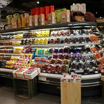 一体机/分体机环形岛柜，信阳超市水果展示柜，蔬菜水果保鲜柜