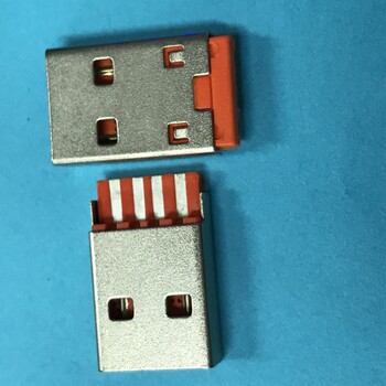 橙色胶芯USB双面插A公双面插连接器