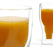 厂家直销玻璃双层玻璃杯创意翻转啤酒杯酒吧专用啤酒杯果汁杯