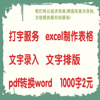 广告公司多年经验文字录入打字排版excel表格制作pdf转换word论文排版