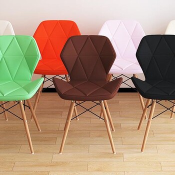 北欧创意实木餐桌椅个性咖啡椅靠背伊姆斯蝴蝶椅办公接待椅