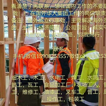 出国劳务加拿大华人企业建筑招聘木工电焊工等工种办理短出签快