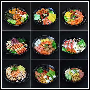 新品仿真中餐米线砂锅食品模型前台展示仿真菜样品道具展示