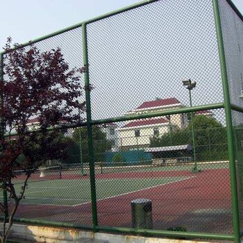 网球场防护网围栏￥学校网球场地隔离用网￥体育操场绿色护栏网