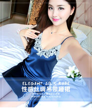 2017新品冰丝吊带睡衣女蕾丝舒适夏季性感诱惑睡衣女一件代发图片