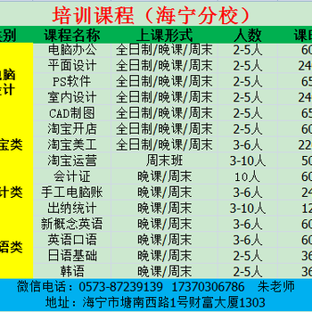 海宁市淘宝图片处理培训淘宝美工网店后期运营培训（天天教育）