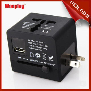 万浦电器wonplug一体式多功能转换器，出国旅游转换插座图片6
