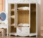 家具欧式衣柜实木卧室三门衣柜木质整体法式白色衣柜