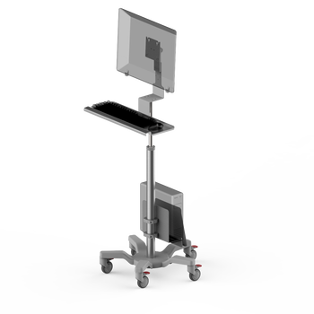 简易款台式一体机电脑支架工业教学医疗多功能移动推车显示器