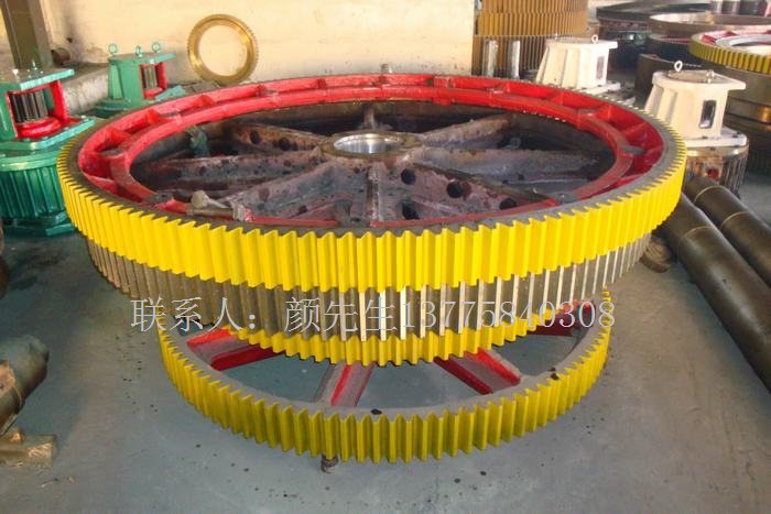 哈弗式弹簧板连接矿渣烘干机大齿轮生产厂家
