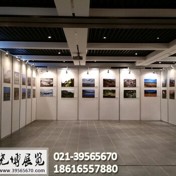 供应铝合金八棱柱书画屏风折叠展板摄影作品学校宣传挂画标准展位隔断展板制作搭建租赁