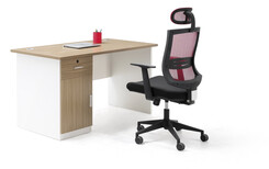 简约办公桌椅板式班台简约班台1.4米办公桌配什么椅子图片2