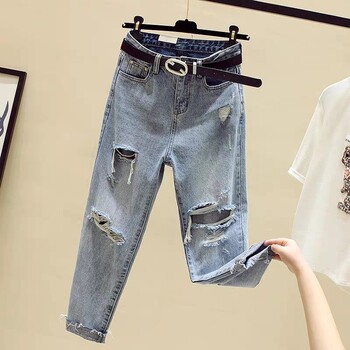 七浦路服装市场供应几块钱尾单牛仔裤合适地摊生意韩版女士牛仔裤