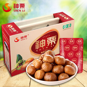 神栗河北寬城特產(chǎn)新鮮板栗仁零食堅(jiān)果禮盒1000g有機(jī)甘栗仁熟栗子