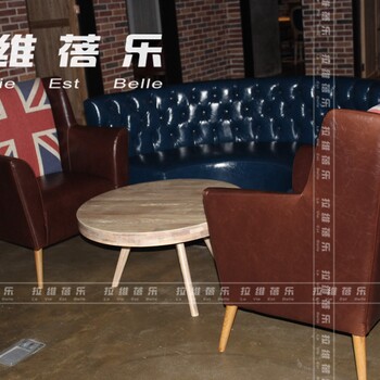 西安个性咖啡厅吧台桌椅组合复古时尚酒吧漫咖啡休闲吧高脚吧椅厂供