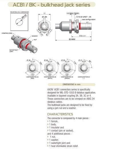 Axon连接器ACB1系列ACB1-BK-04S-S34