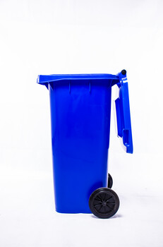 环保垃圾桶/户外垃圾桶/赛普100L全新塑料带轮揭盖式垃圾桶