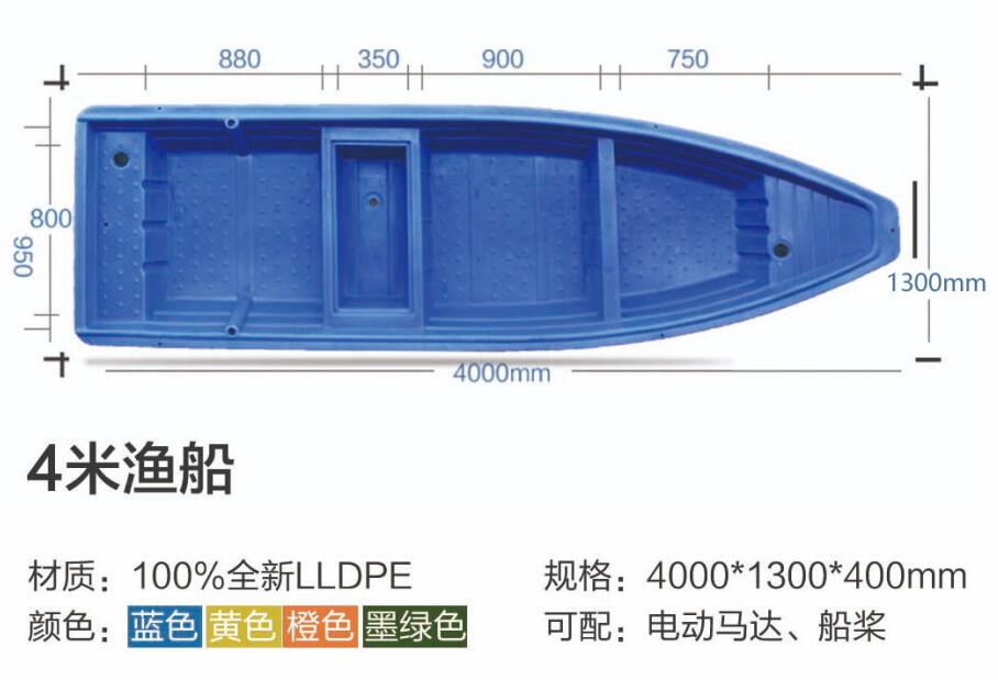 广东2米5滚塑PE材质船塑料船厂家