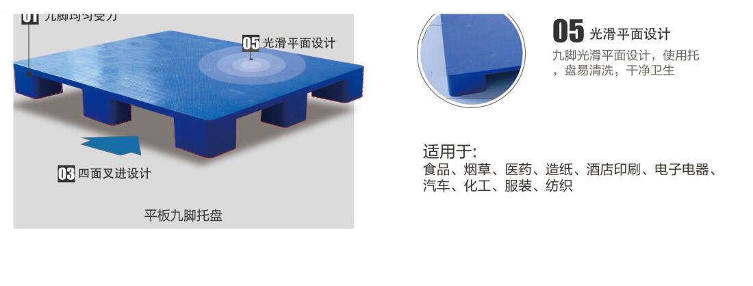 贵州遵义1008九脚平板叉车板托盘厂家塑料托盘生产厂家