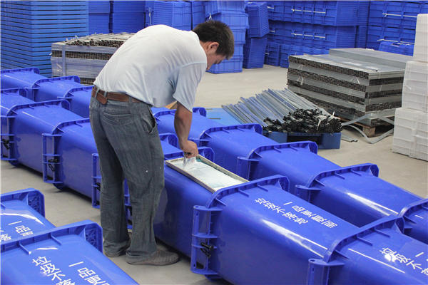 湖南郴州小区物业分类垃圾桶120L侧踏分类垃圾桶