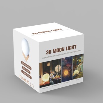 深圳厂家3D打印月球灯直径15CM触摸开关LED无极变色优与揽月品质诚招代理商