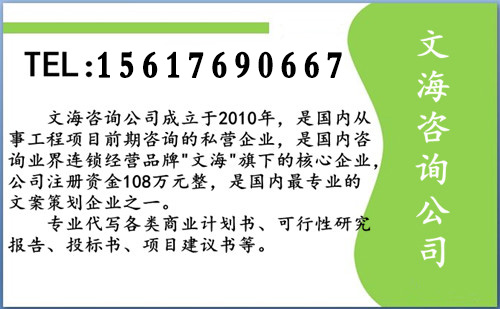 贺州代写融资报告计划书编写文案