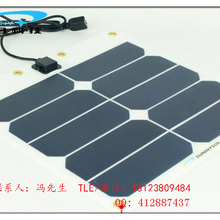 柔性单晶硅太阳能电池板组件10W5V户外登山露营手机充电宝USB风扇供电图片