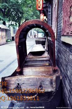 丽江旅馆装饰木船酒店景观木船农家乐养花船道具木船仿古中式木船
