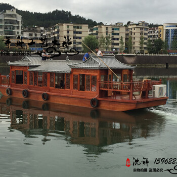 廠家供應(yīng)大型畫(huà)舫游船景區(qū)水上餐廳餐飲用船休閑觀光船農(nóng)莊客船